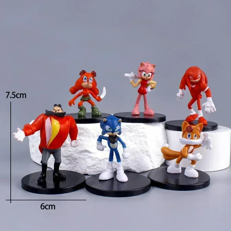 Sonics Anime Cartoon PVC Character Scale Figurine Toy Shadow Tail Figure Model Dolls Children Animal Toy Birthday Gift