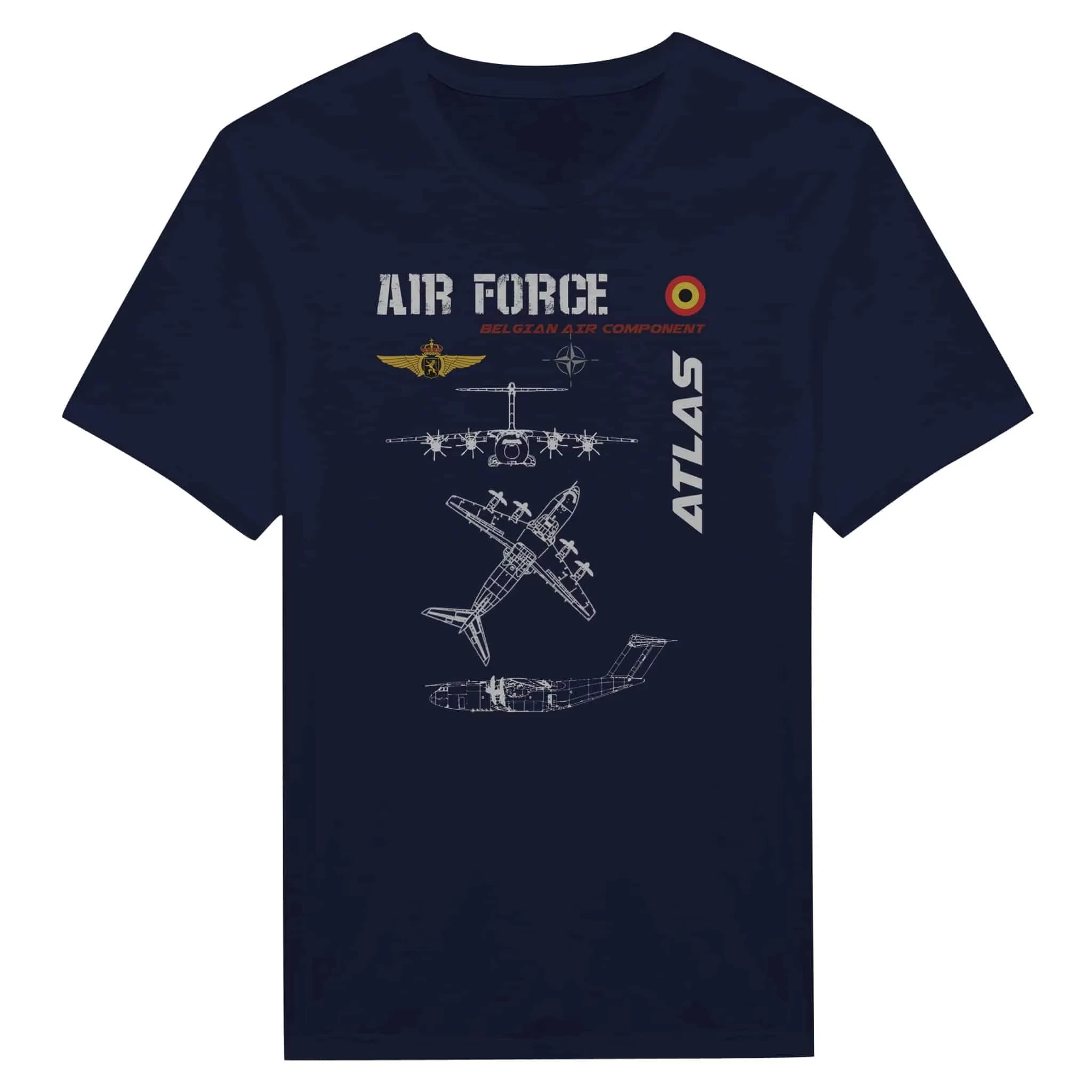 2026 New Belgian Air Force A400M Atlas Military Transport Aircraft T-Shirt  Cotton O-Neck Short Sleeve Su