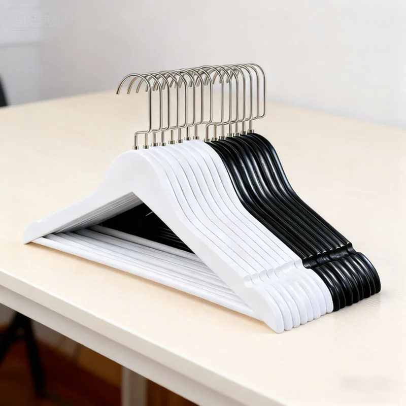 

44CM Anti-slip Wooden Coat Hanger Suit Clothes Organizer,10PC Adult Clothes Hanger Wardrobe space-saving ﻿