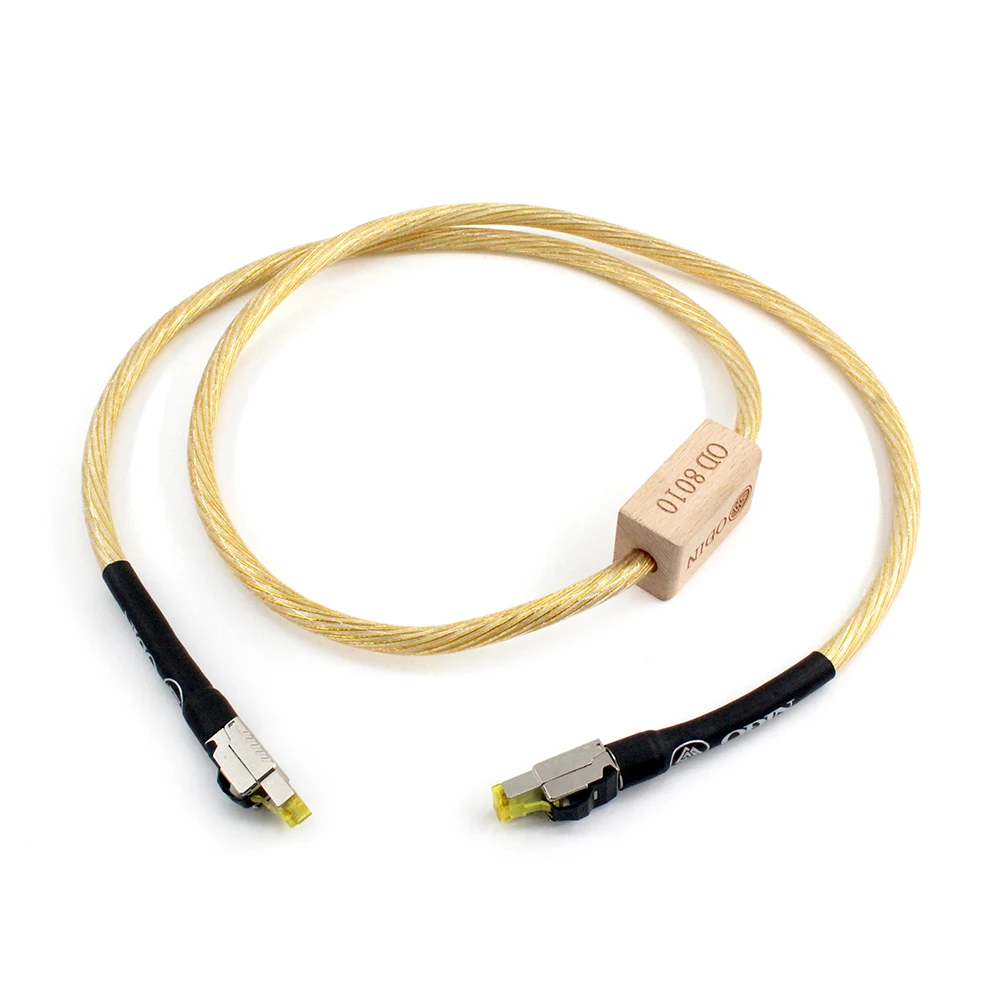 One Piece  Nordost ODIN Gold/White Silver Plated Conductor Ethernet Cable Cat8 Speed Lan Cable RJ45 Network Patch Cable