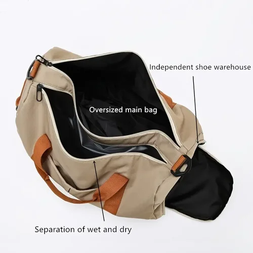 Imagen 2 del producto 2025 nuevo bolso de Fitness, bolso de equipaje de moda, bolso deportivo informal de gran capacidad para hombre, bolsa de equipaje de almacenamiento de viaje, bolsa Simple con cremallera