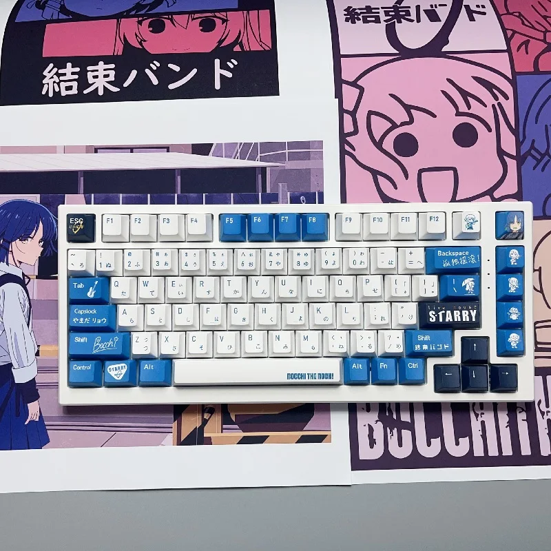 

Yamada Ryo Theme Keycaps Set 138 Key Cherry Profile PBT Five-Sided Sublimation Anime Keycaps for Mechanical Keyboard Accessories