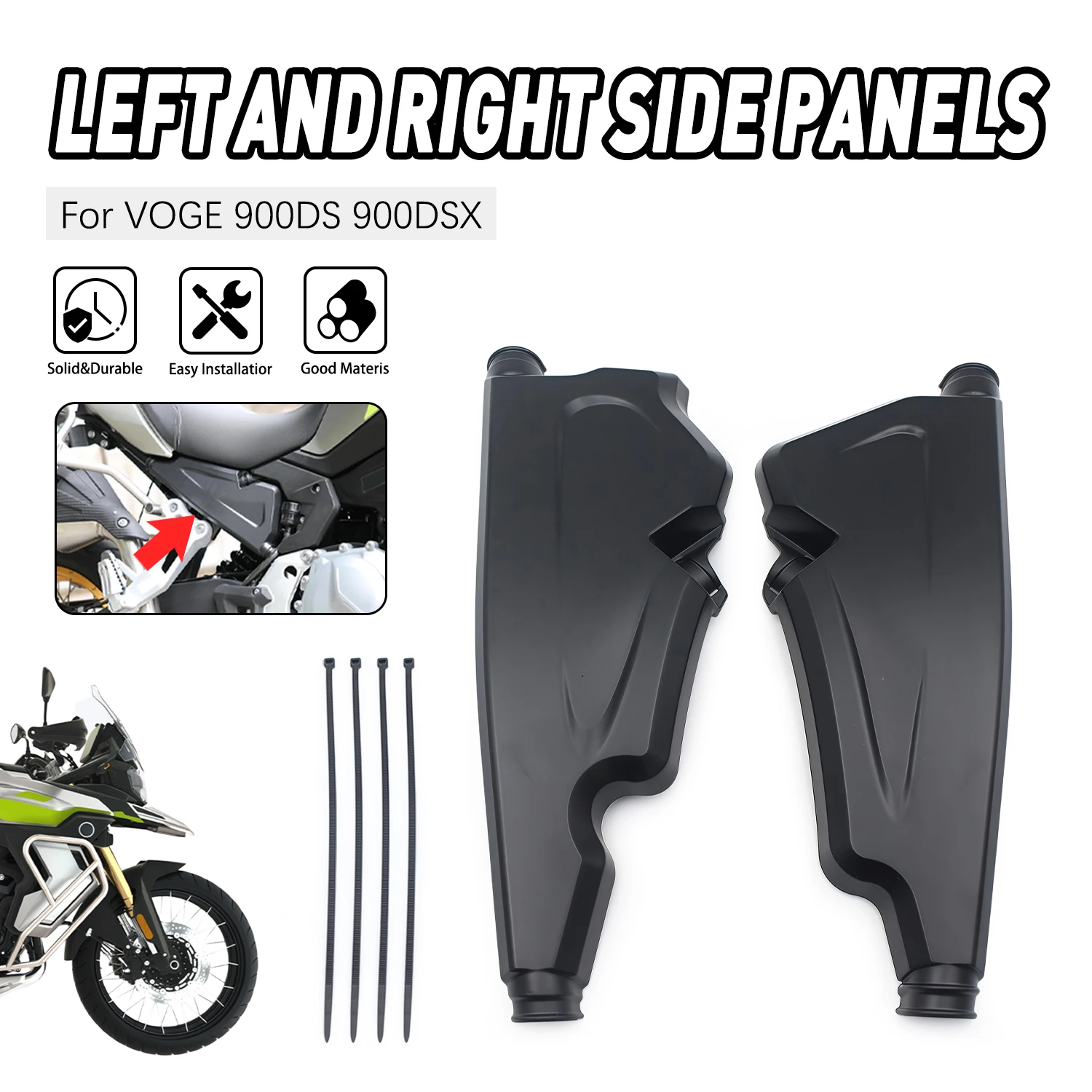

Carbon fiber Frame Infill Left Right Side Panel Set Guard Protector Fairing Cowl Cover For LONCIN VOGE 900DS 900DSX 2024 2025