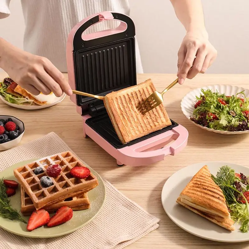 Động Điện Dual Bánh Quế Làm Bánh Sandwich Không Dính Đa Năng Bánh Mì Nướng Bánh Ăn Sáng Máy Dropshipping