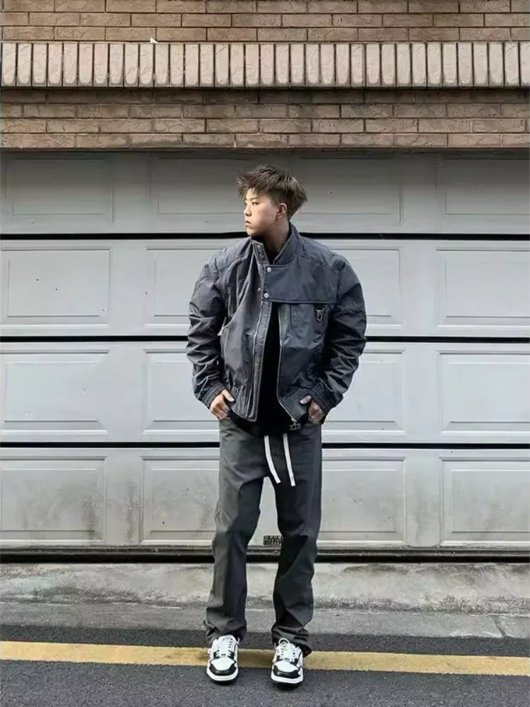 

Мужская куртка-трансформер Detachable-Sve, двусторонняя, в американском ретро-стиле, весна-осень, свободный крой, для повседневной носки