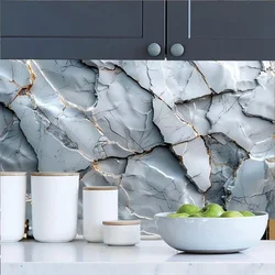 Gray Marble Pattern Self-adhesive Wallpaper for Home Decoration Living Room Dining Room Background Wall PVC Wallpaper Sticker