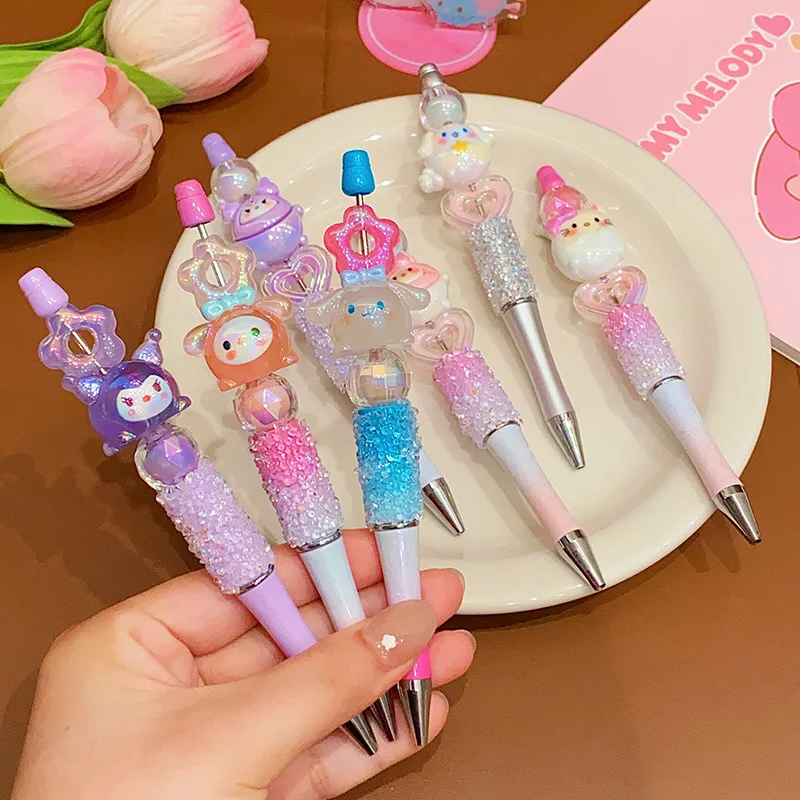 

1pcs Crystal Flash rotating neutral pen Black Lovely Fantasy laser laser cartoon bevel pen neutral pen black