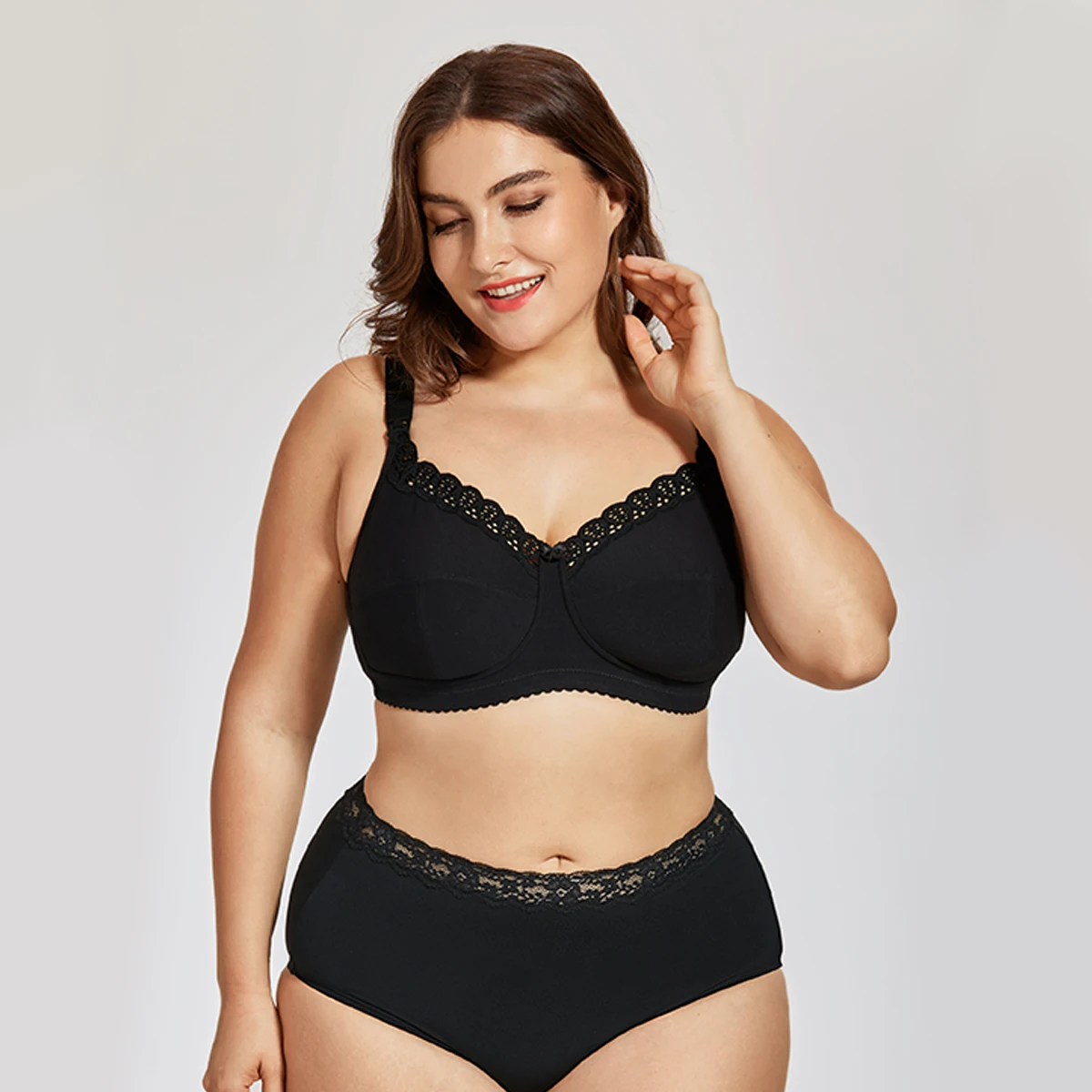 Vrouwen Borstvoeding Voedingsbeha Plus Size Katoen Wirefree Zachte Moederschap Beha Met Kant