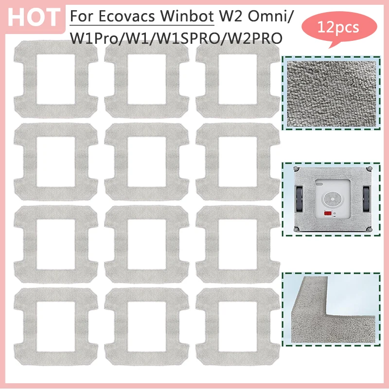 قطع غيار داخلية لغسالة النوافذ W1 Pro لـ Ecovacs Winbot W2 /W2 Omni /W1 /W1SPRO /W2PRO Mop Rag مُنظف نوافذ آلي