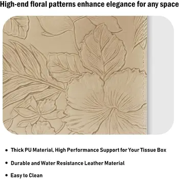 כיסוי לקופסת טישו מרובעת בצבע בז' רך, עשוי מעור PU עם חגורה תחתונה לחדר אמבטיה, שולחן עבודה במטבח, לילה 8 best sales מחזיק קופסת טישו מרובעת - №5