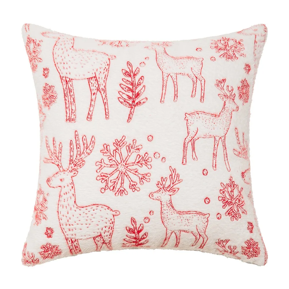 

Home Decor Christmas Tree Christmas Chenille Pillowcase INS Style Green Throw Pillowcover Jacquard Red Cushion Cover Sofa/Bed