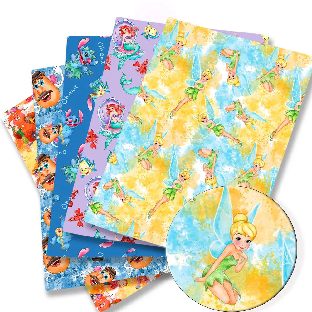 Disney-tela de algodón con dibujos animados para niños, tejido de retales de 140x50CM, costura textil para el hogar, vestido de muñeca, cortina de poliéster