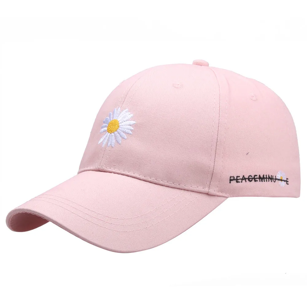 Fashion Baseball Cap for Women Men\'s little Daisy Embroidery Hat Cotton Soft Top Caps Casual Snapback Hats Quan Zhilong GD same