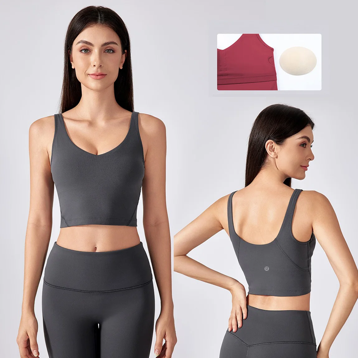 

High-end Spring and Summer Models Anti-shock Running Anti-sagging Yoga Beauty Tank Top Gathered Fitness Bra Women
