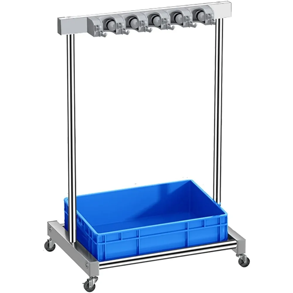 حامل ممسحة مكنسة قائم على الأرض مع تخزين عربة أدوات التنظيف ورف تصريف الممسحة المبللة لتنظيم أدوات الحدائق