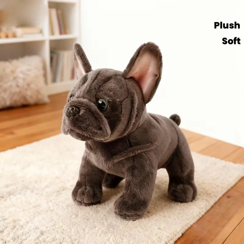 French Bulldog plush figurine | Simulated texture design | Dynamic big eyes + beige fluffy ears