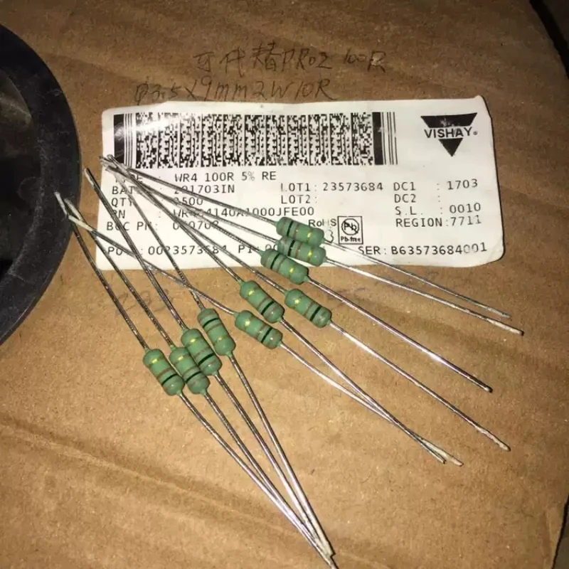 VISHAY WR4 2W100R 5% thick copper foot small volume resistor 3 * 9MM instead of PR02
