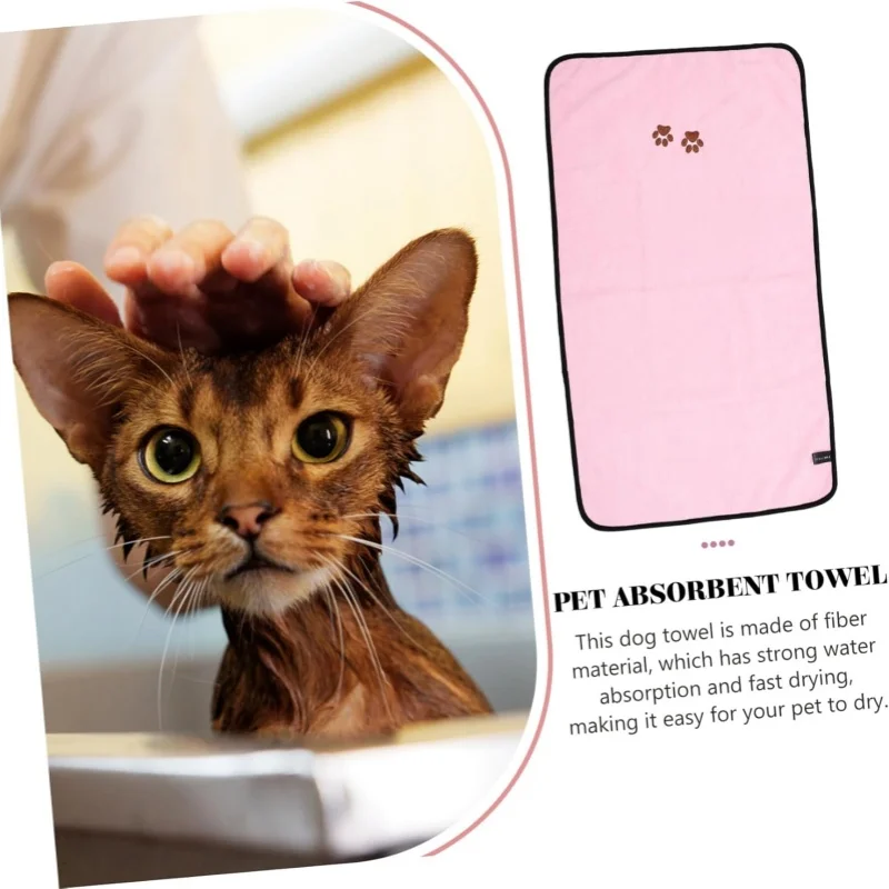 Large Pet Towel Absorbent Quick Dry Dog Cat Bath Cleaning Microfiber Bath Towel