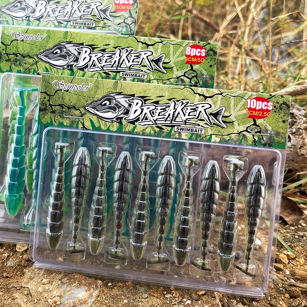 Przynęta miękka Spinpoler Breaker 7cm 9cm 11.5cm, przynęta wędkarska, łopatka, ogon T, robak typu stick worm, solony shad, swimbait, wobler, na okonia, szczupaka, pstrąga — zdjęcie 7