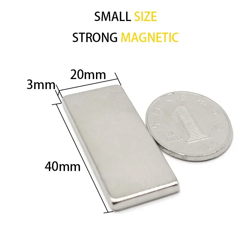 2~30PCS 40x20x3mm Neodymium Magnet 40mm x 20mm x 3mm N35 NdFeB Block Super Powerful Strong Permanent Magnetic imanes