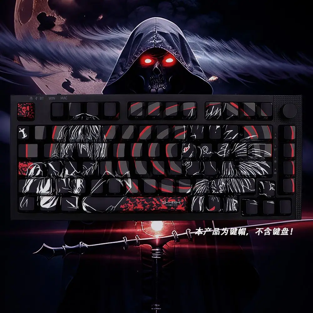 136 Keys DEATH NOTE Keycaps Anime Chreey Keycaps Gift デスノートS DYE Sublimation Mechanical Keyboard for Made68 Mad68 Wooting 60