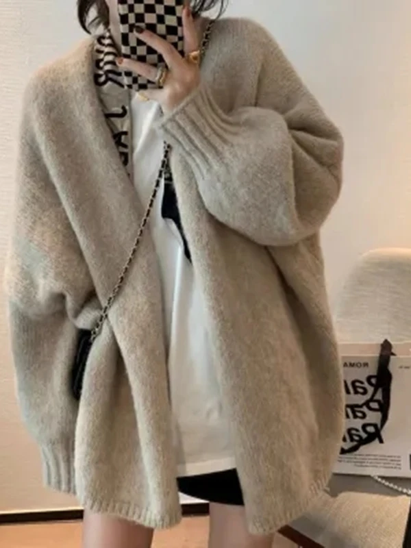 

Мягкий уютный нежный вязаный свитер, пальто, женское модное осенне-зимнее новое поступление, корейская версия, маленький размер, V-Ne, длинный S...