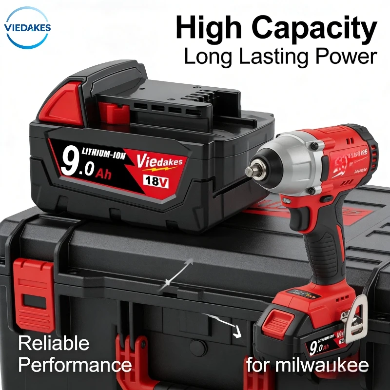 

18V Battery 6.0Ah 9.0Ah Rechargeable Battery For Milwaukee 18v battery for M18 Cordless Tools 48-11-1865 48-11-1850 48-11-1840⚡️