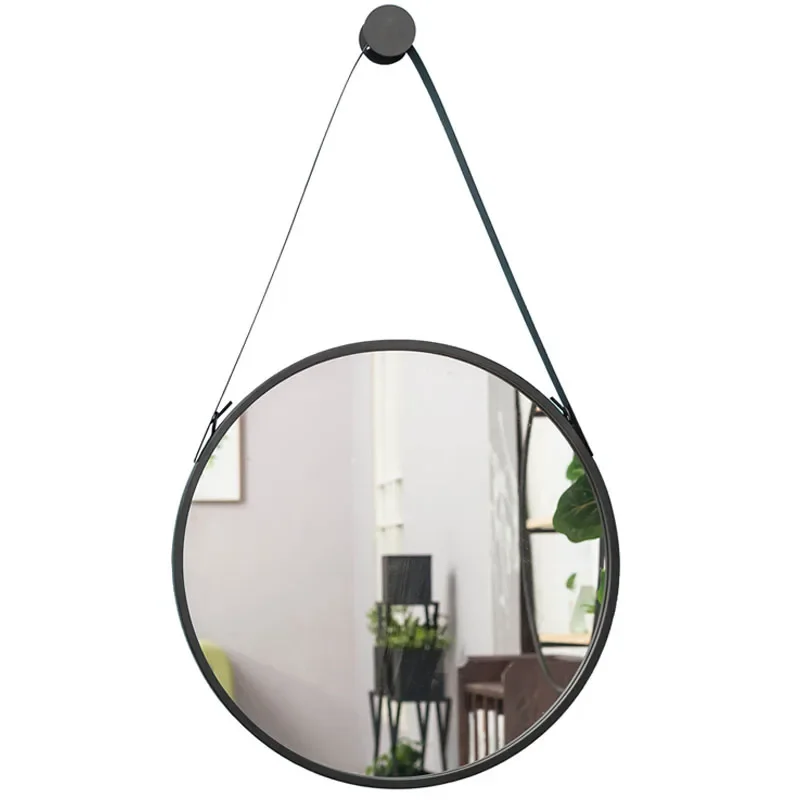 

Round Metal Frame Wall Mirror Nordic Modern Design Vintage Bathroom Vanity Mirror Shower Ozdoby Do Pokoju Home Decor Luxury