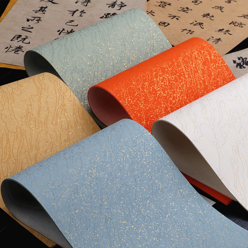 Chinese Xuan Paper Exquisite Batik Letterhead Handmade Super Thin Fiber Rice Paper Seal Script Brush Calligraphy Painting Papier