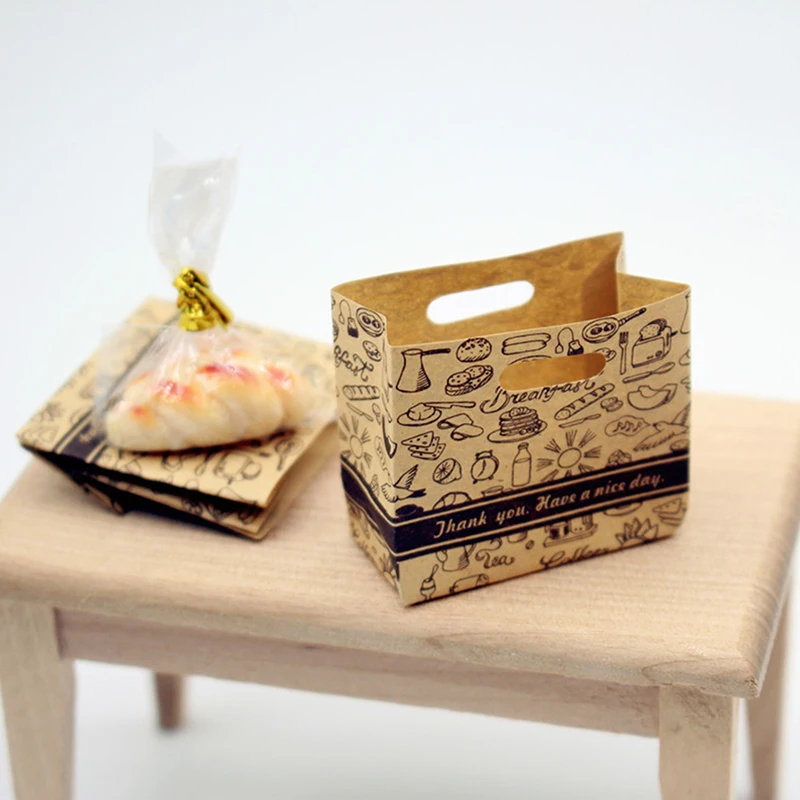 

Dollhouse Packaging Bags, Cowhide Baking Bags, Accessories, Miniature Food Play Scene Models, Shooting Props