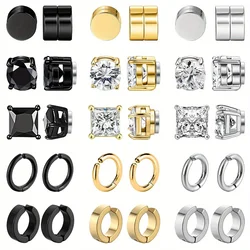 Hypoallergenic Stainless Steel Magnetic Non-piercing Earring Ear Clips Set for Men Easy to Wear No Piercing Required