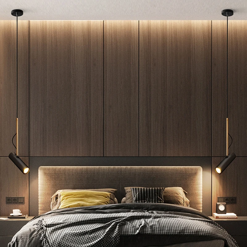 Focos LED minimalistas para dormitorio, lámpara de mesita de noche, candelabro de Ambiente de cocina, Bar nórdico, GU10