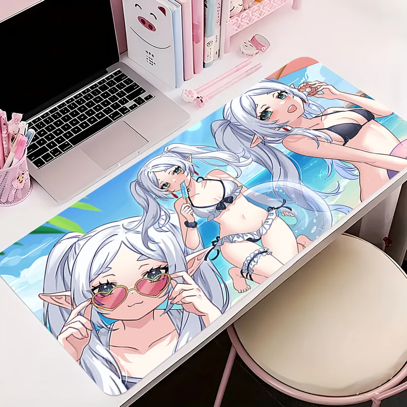 

Mouse Pad Office PC Accessories Keyboard Mat Anime Pattern Anti-slip Rubber F-frieren Beyond Journey End Mousepad Gamer Desk Mat
