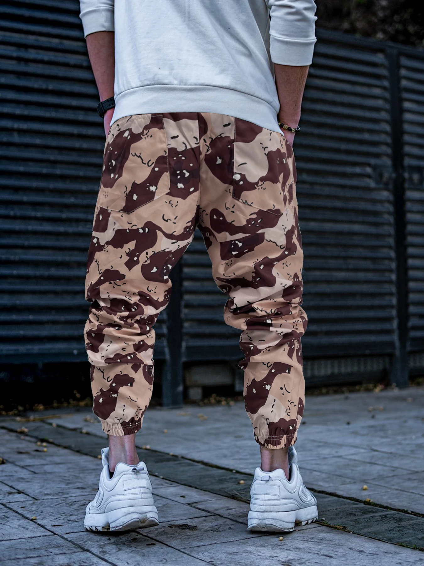 Cargo pants jogging pants men\'s sports casual camouflage pants woven regular spring and summer elastic waist casual outing