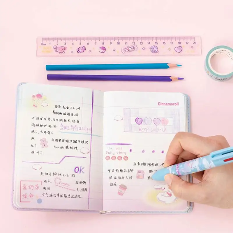 Hello Kitty Notebook Anime Sanrio Cinnamoroll Soft Press Decompression Notebook Student Stationery Supplies Girls Cartoon Gift