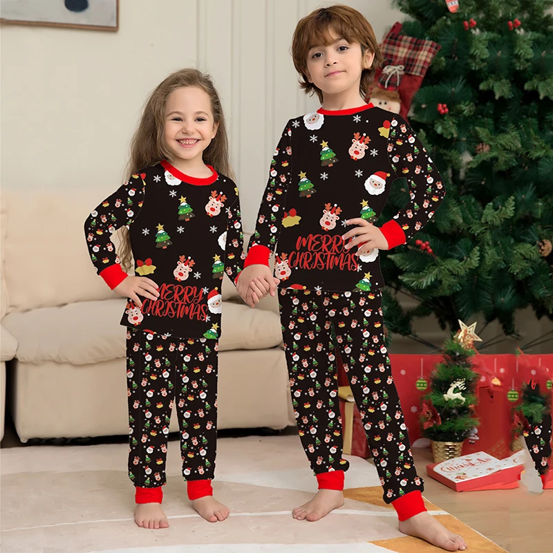 Family Pajama Matching Set Christmas Kids Mother Father Dog Pajamas Sets Xmas Baby Big Children Cotton Snug Fit Santa Claus