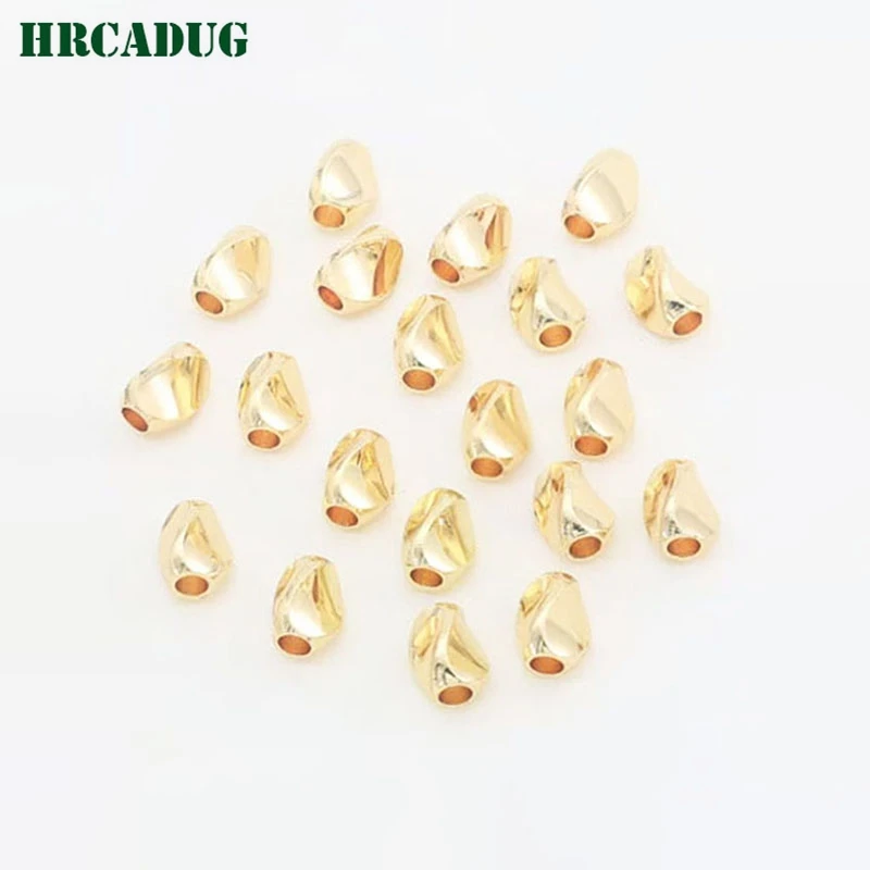 

14K Gold Plated Brass Twisted Bead Pearl Necklace Bracelet Separation Spacer Beads Jewelry Making Supplies DIY Accessories Beads