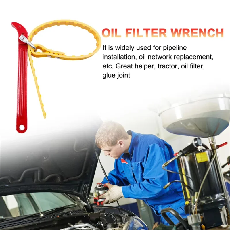 

ABLJ Car Oil Filter Puller Tool 8"/12" Belt Wrench Adjustable Cartridgeoil Strap Spanner Wrench Cartridge Removal Repair Equipme