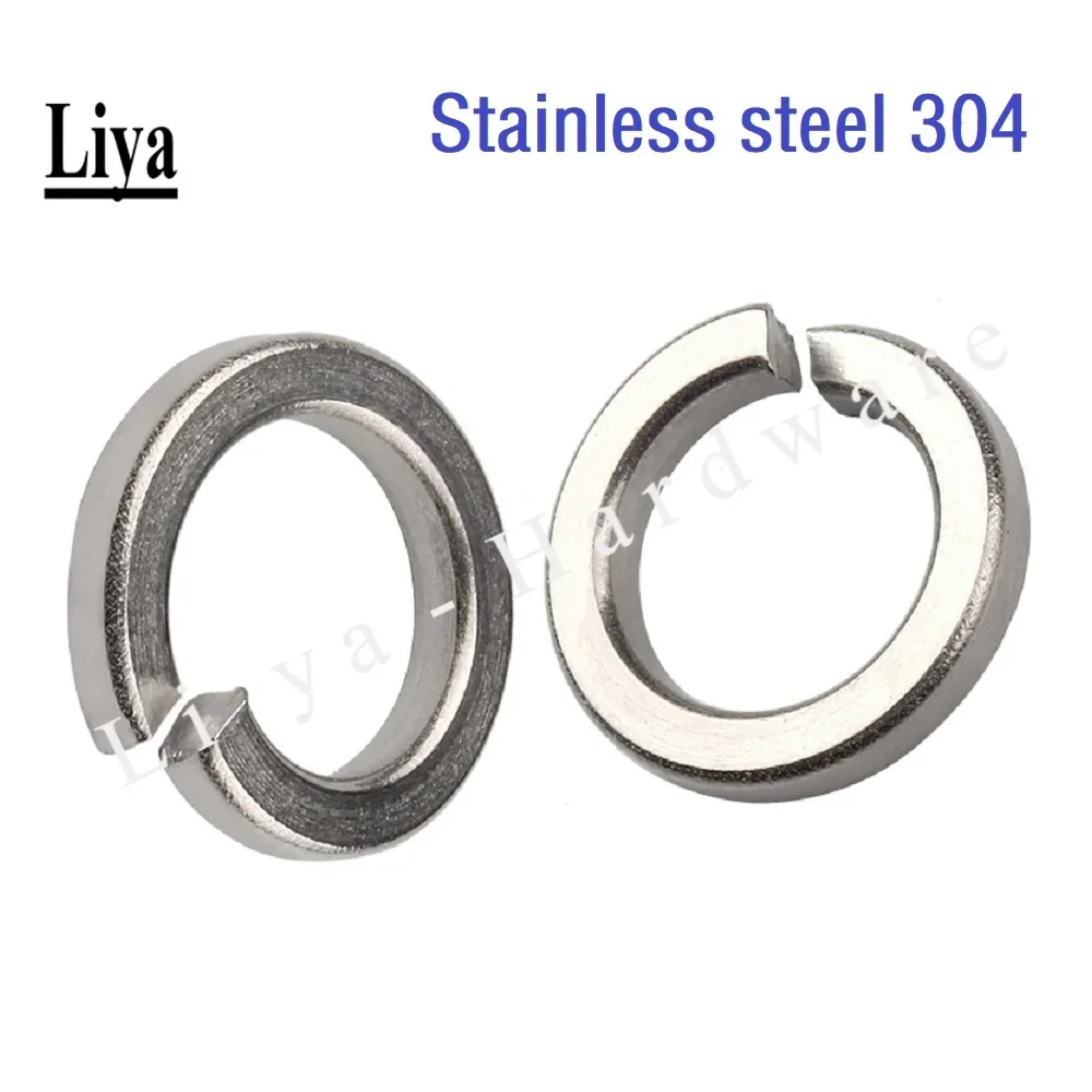 20-100 قطعة DIN127 M1.6 M2 M2.5 M3 M3.5 M4 M5 M6 M8 M10 M12 GB93 304 قذائف من الفولاذ المقاوم للصدأ وسادة قفل الربيع غسالة مطاطا طوقا