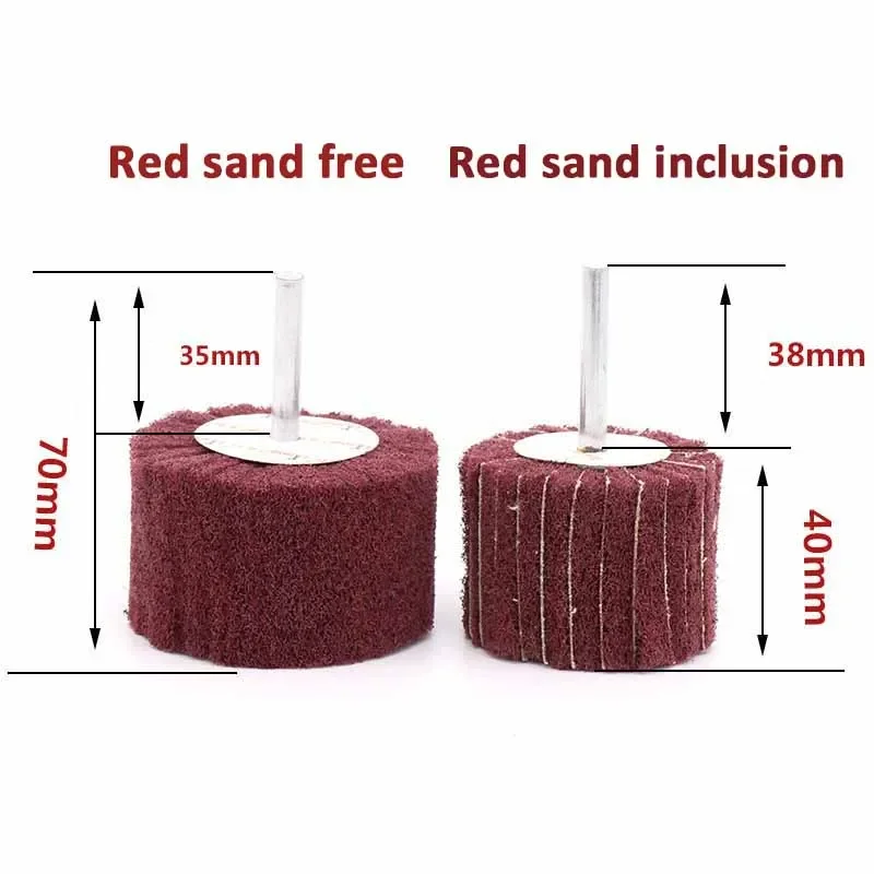 6mm Shank Non-woven Flap Abrasive Buffing Sanding Wheel Metal Cleaning Head Nylon Fiber Abrasive Scouring Pad Polishing Grinding