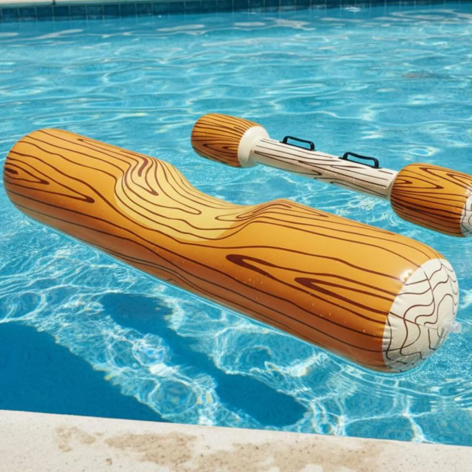 Inflatable Joust Set PVC Inflatable Water Joust Pool Bumping Stick Set Lightweight Ride on Log Sturdy Construction for Children