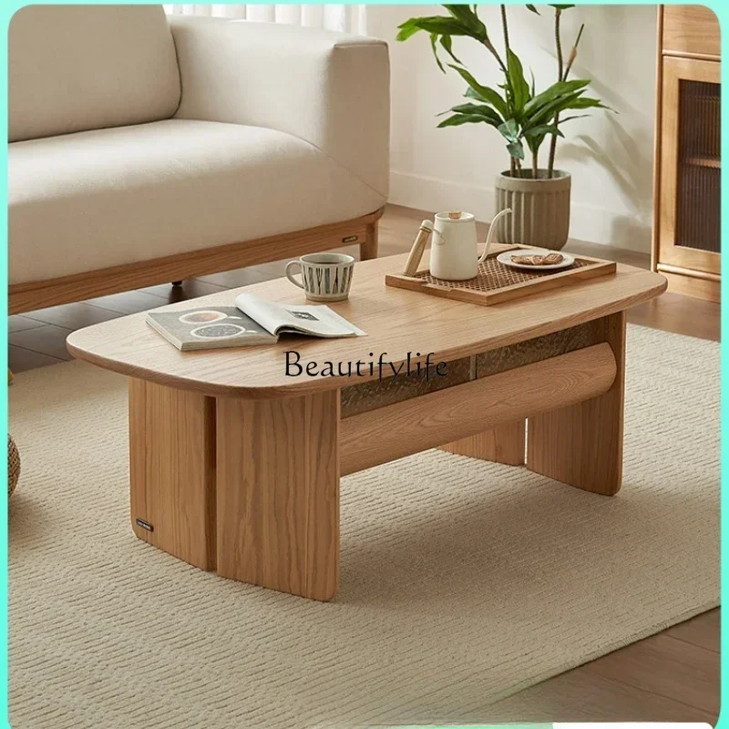 

lOak solid wood coffee table living room household tea table 2024 new small apartment