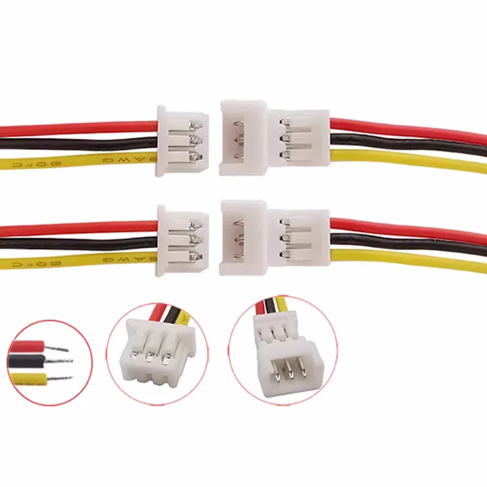 10Pair Micro JST 1.25mm 2/3/4/5/6P Male Female Plug Jack Wire Cable Connector Terminal Cable Lenght 10cm 28AWG