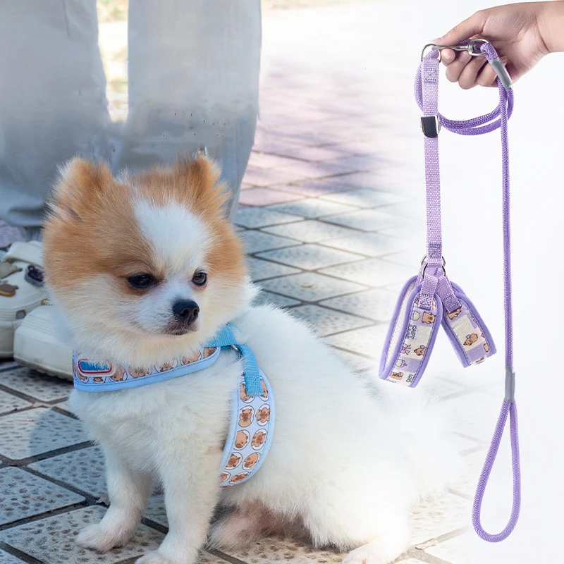 

Dog Harness for Small Medium Dogs Adjustable Puppy Chest Strap Chihuahua Collar Vest Cat Outdoor Walking Training Traction Rope