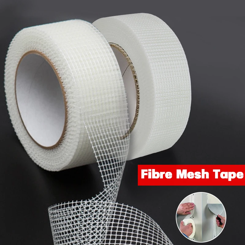 1 Roll 25M Mesh Seam Tape Glass Fiber Self-adhesive Mesh Tape Wall Crack and Seam Patch Repair Thermal Insulation Decorative