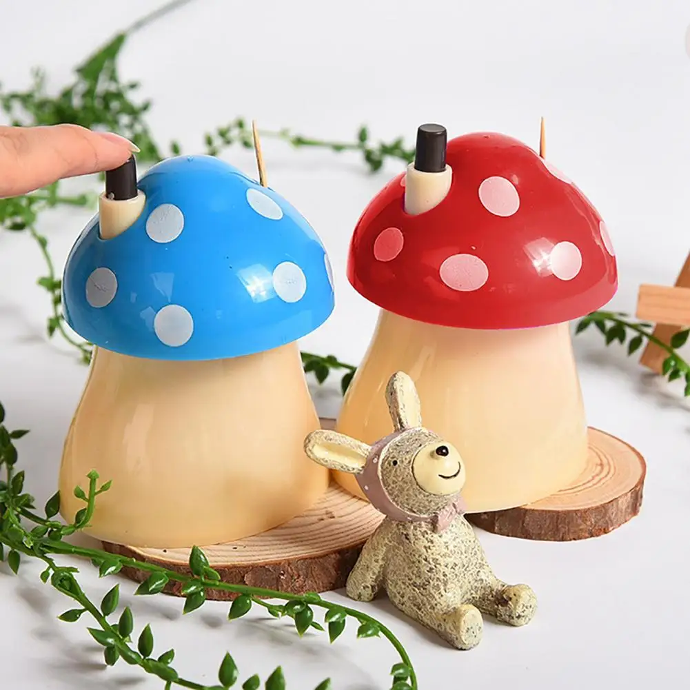 Portable  Fashion Mini Mushroom Toothpick Container Reusable Toothpick Holder Large Capacity   for Living Room