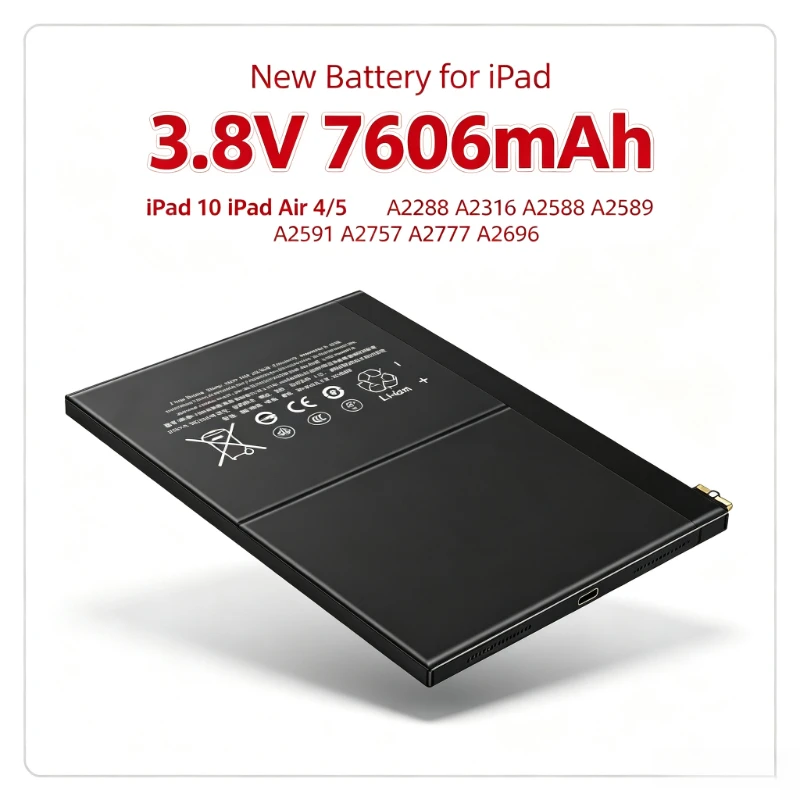 7606mAh 3.8V Hot Selling Replacement Tablet Battery for IPad 10 IPad Air4 Air5 A2288 A2316 A2588 A2589 A2591 A2757 A2777 A2696