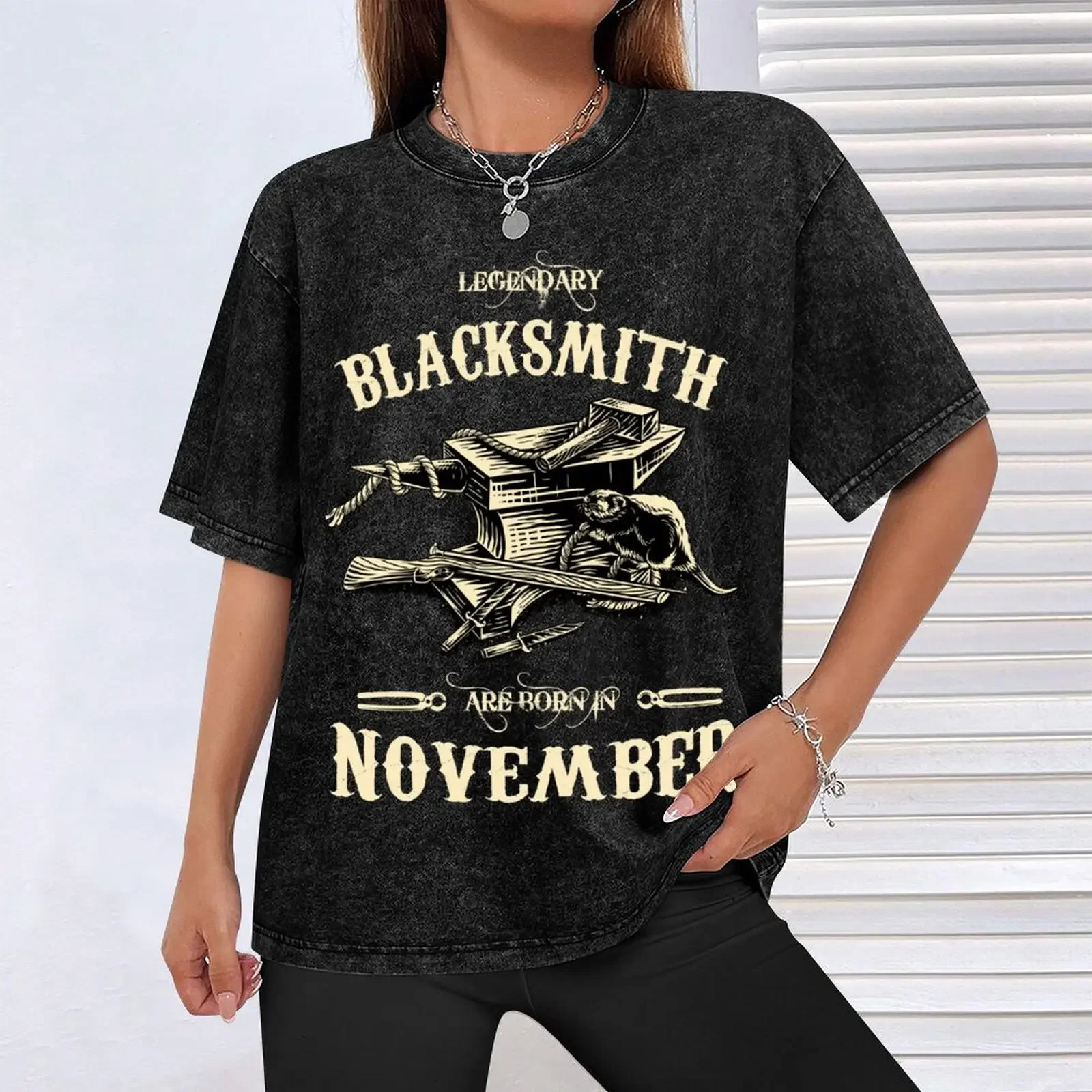 الحداد الأسطوري ولدوا في نوفمبر هدية الحداد تي شيرت جرافيك تي شيرت الكورية موضة الأسود تي شيرت للرجال