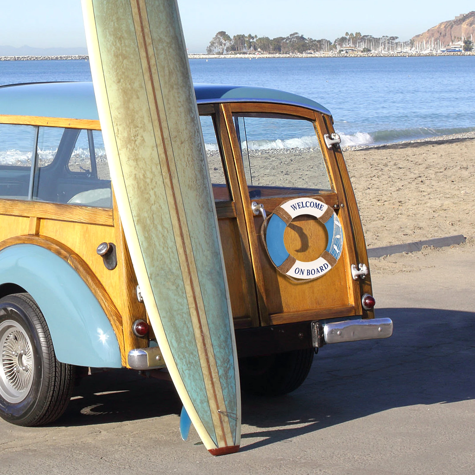 

1pc 50Cm Lifebuoy Decoration Wall Sign Home Decor Door Hanging For Restaurant Cafe Bar Club Decoration Blue Fish Style