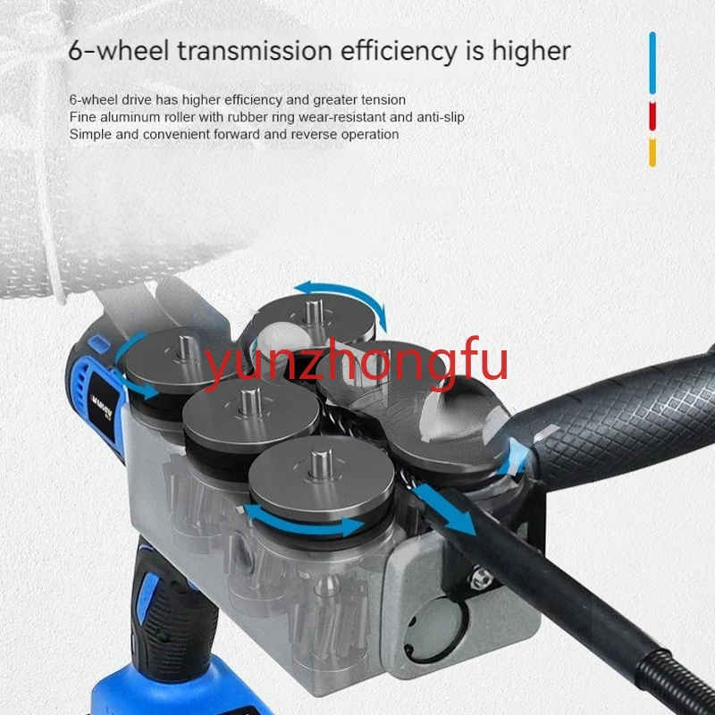 Brushless Electrician Threader Concealed Tube Tools Electric Feeding Lithium Battery Wire Threading Machine